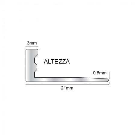 Profilo angolare in alluminio - Peltro
